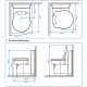 Cassette toilet C262-CWE, electric flush, white plastic