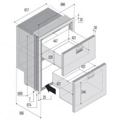 Double drawer refrigerator DRW180A