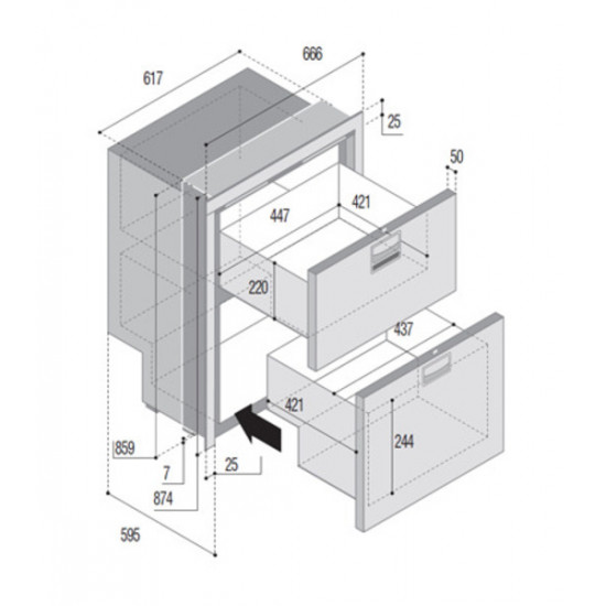 Double drawer refrigerator DRW180A