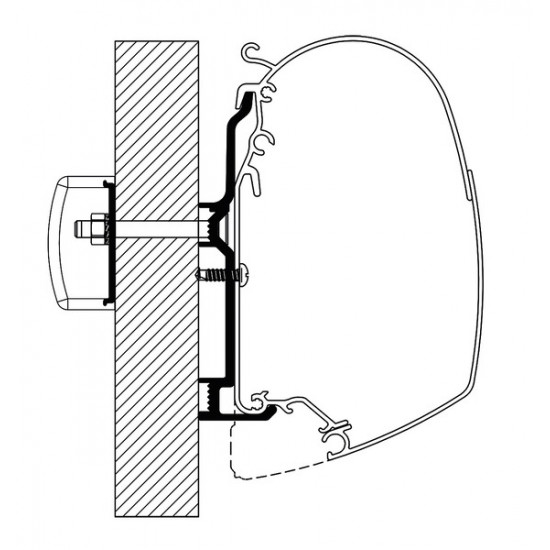 Awning adapter for Omnistor awning TO 5200 for Bürstner motorhomes 2017
