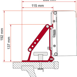 Fiamma Car adapter F1 / F35 / F43van / F45 / F50 / F55 for roof racks, FIAMMA awning accessory