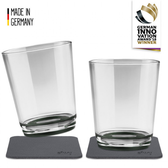 Magnetic plastic drinking cups PEARL GRY - set of 2