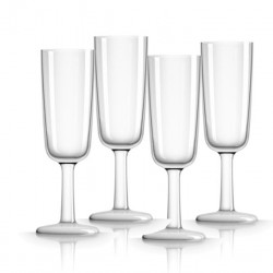 Plastic champagne glasses, white, 180ml, 4 pieces (polycarbonate)