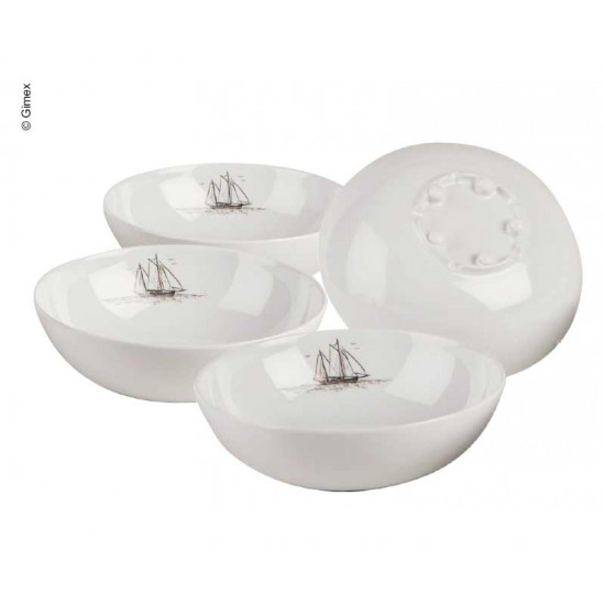 Melamine cereal bowls SAILS, 4-piece set, 100% melamine