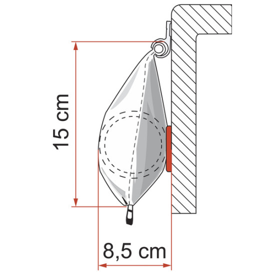 W 4400mm Fiamma Caravanstore ZIP Awning in a carrying case, Cloth colour - Royal Blue