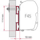 FIAMMA Adapter for F45i/F45iL/ZIP special mounting, D-adapter, Width: 80 mm