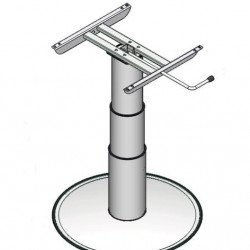 Single-column lifting table - Lifting height: 320-695 mm - Grey telescopic sleeves