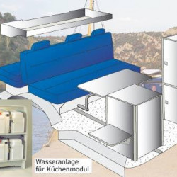 Canister water system for kitchen unit compact