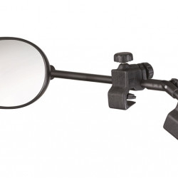 Caravan mirrors with colored safety stripes