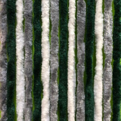 Fluffy curtain 56x185 Grey/Dark Green/White