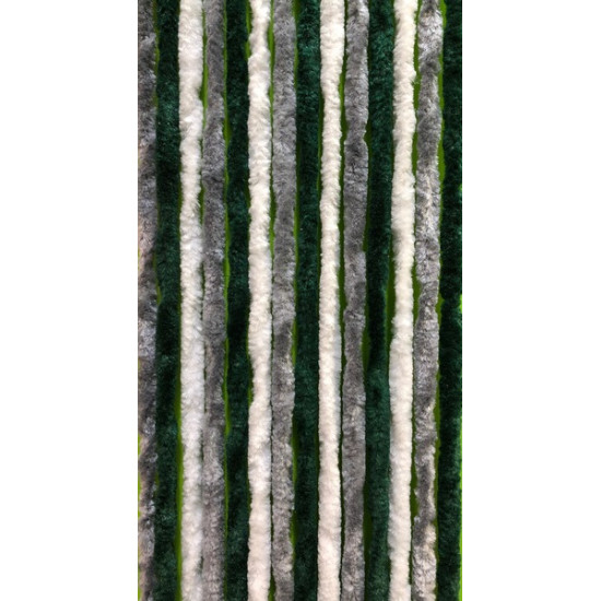Fluffy curtain 56x185 Grey/Dark Green/White
