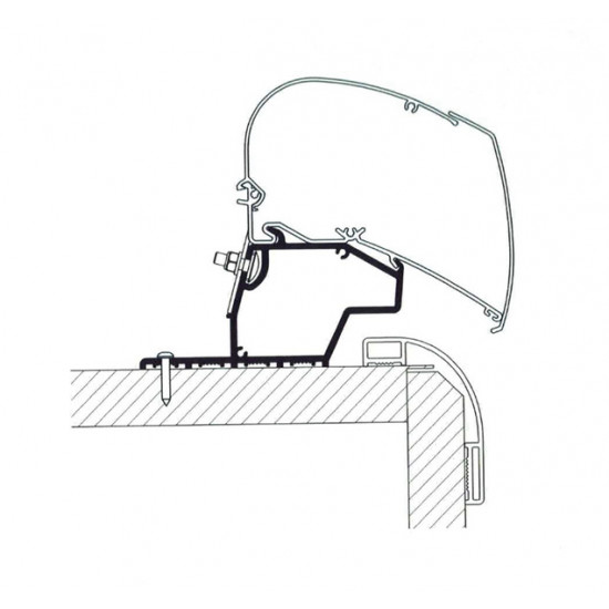 Awning adapter for awning widths of 350 - 400 cm