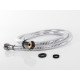White shower hose with metallic effect