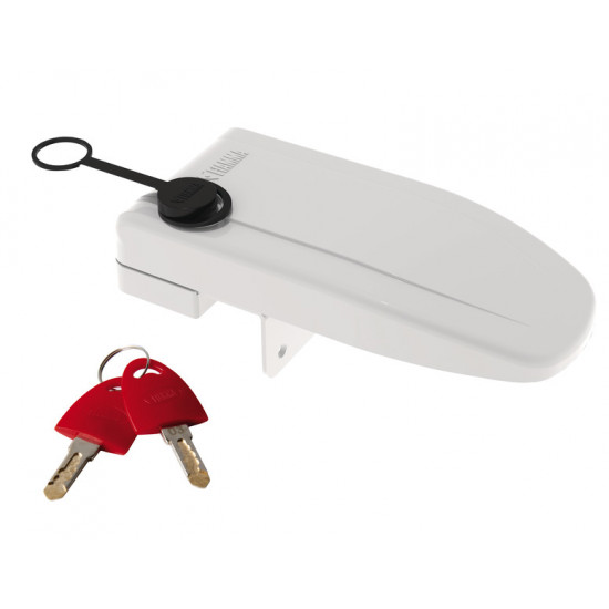 white exterior door lock