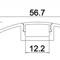 Aluminum profile for LED strips - semicircular - length 1.5 m