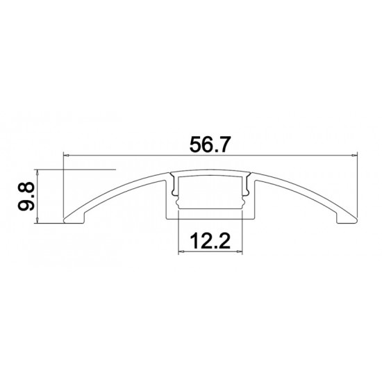 Aluminum profile for LED strips - semicircular - length 1.5 m