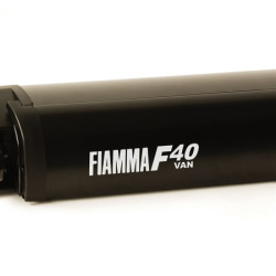 W 2100 x Abstract 1500mm Fiamma F40van roof awning for VW T5 / T6, Fabric Royal Grey, Housing Deep Black