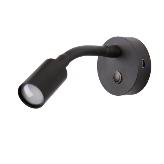 LED surface-mounted spotlight with flexible arm and night light