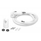 White shower set with shut-off lever, 150 cm