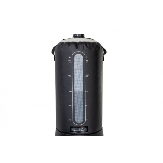 Camping shower with foot pump