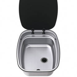 Stainless steel rectangular sink, 360 x 470 mm, 9.5 liters