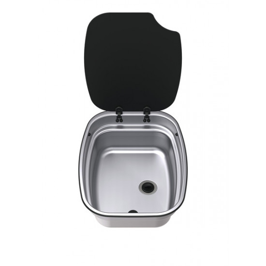 Stainless steel rectangular sink, 360 x 470 mm, 9.5 liters