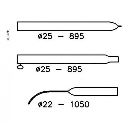 Bent tension rod 210-275cm aluminum Ø25mm 3-piece