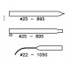 Bent tension rod 210-275cm aluminum Ø25mm 3-piece