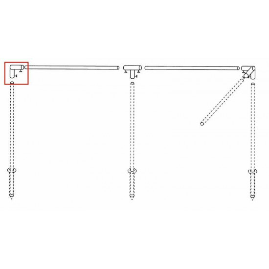 Windshield rod end bracket, steel