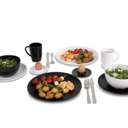 Lund melamine dinnerware set - 16-piece - white