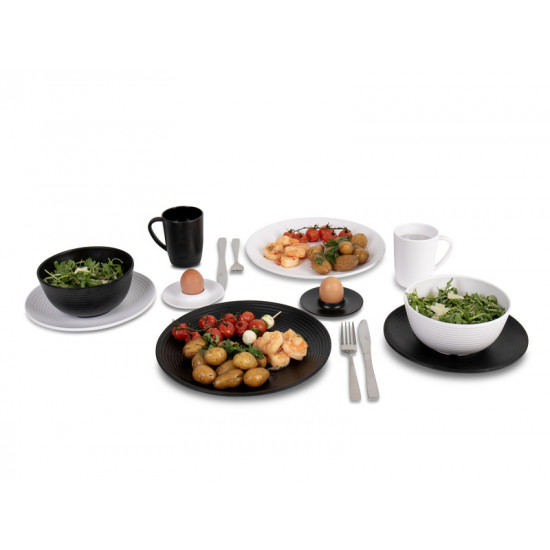 Lund melamine dinnerware set - 16-piece - white