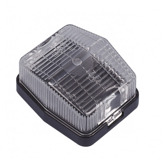 12V marker light with black base, L71 x H61 x D37 mm