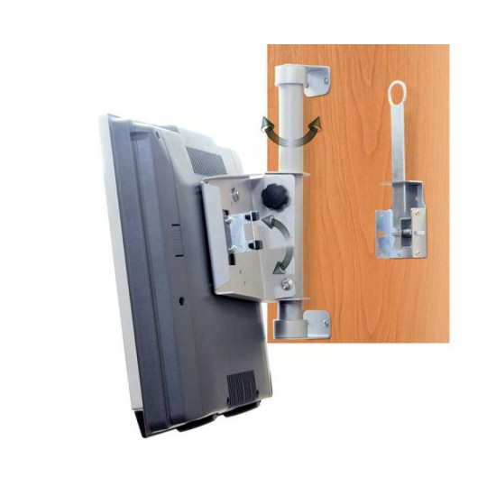TFT holder, rotatable and tiltable, right-hand with blue LED lighting