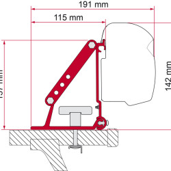 Fiamma Car adapter F1 / F35 / F43van / F45 / F50 / F55 for roof racks, FIAMMA awning accessory