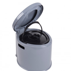 Mobile bucket toilet including toilet paper holder