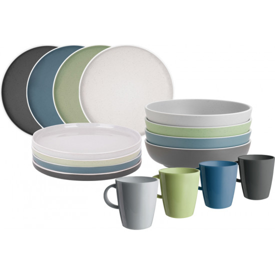 Dolomite Melamine Dinnerware Set - 16-piece - For 4 people