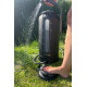 Camping shower with foot pump