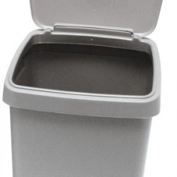 Hinged lid bucket, 10 liters, gray, 25x22x33 cm