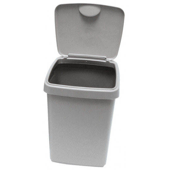 Hinged lid bucket, 10 liters, gray, 25x22x33 cm