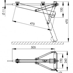 AL-KO standard corner steady, 800kg capacity, installation dimension 505mm
