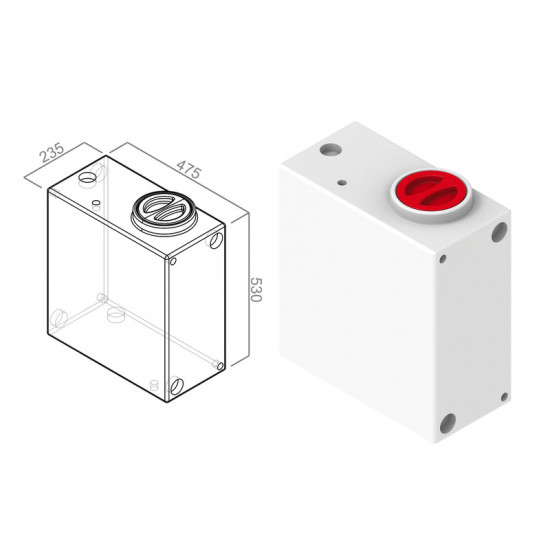 Universal tank compliant with drinking water standards - 52 l