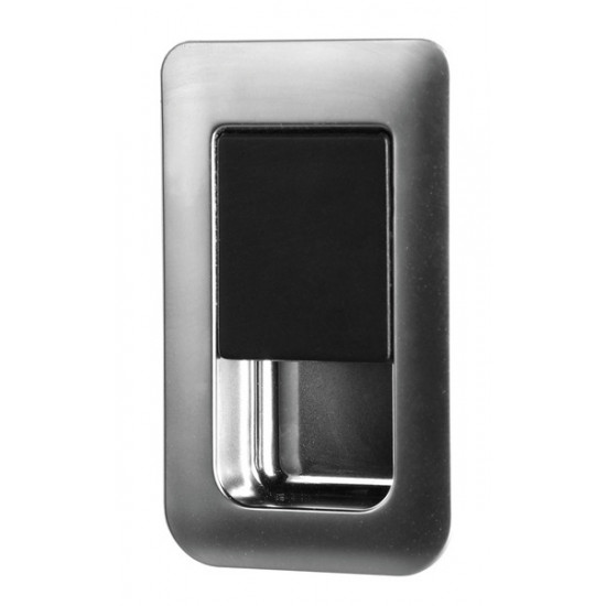 Snap lock 36 x 59 mm for door thicknesses 12 - 18 mm - Matt chrome / black