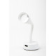 LED spotlight with flexible arm and USB charging socket - matte white