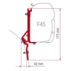 Fiamma Adaptive Kit for Ducato, Brackets for Fiamma F45 + F70, 2 brackets of 14 cm