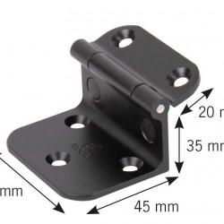 Angle bracket for tabletop support, aluminum, black anodized, 55x45mm