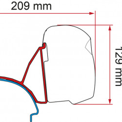 Awning adapter F43van for VW T5 / T6 / T6.1 Multivan with C-rail - left-hand drive