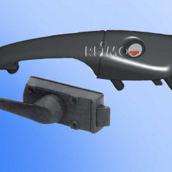 Caravan right-hand door lock, without cylinder and key, black