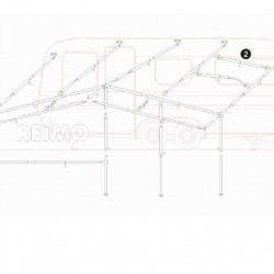Tension rod/roof support rod 160-200cm, 3-piece