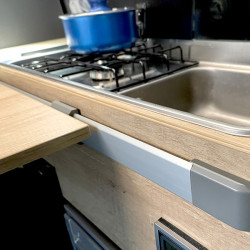 Table glide rail for wall mounting - Silver