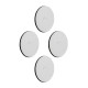 Metal nano-gel pads; set of 4, white, Ø 5.0 cm